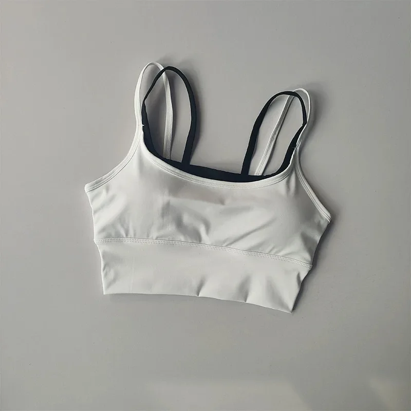 Sommer-Yoga-Sport-BH für Damen, Farbblockierung, stoßdämpfende, geraffte Brustgurte, schnell trocknende Anti-Durchhang-Weste – Detail 20