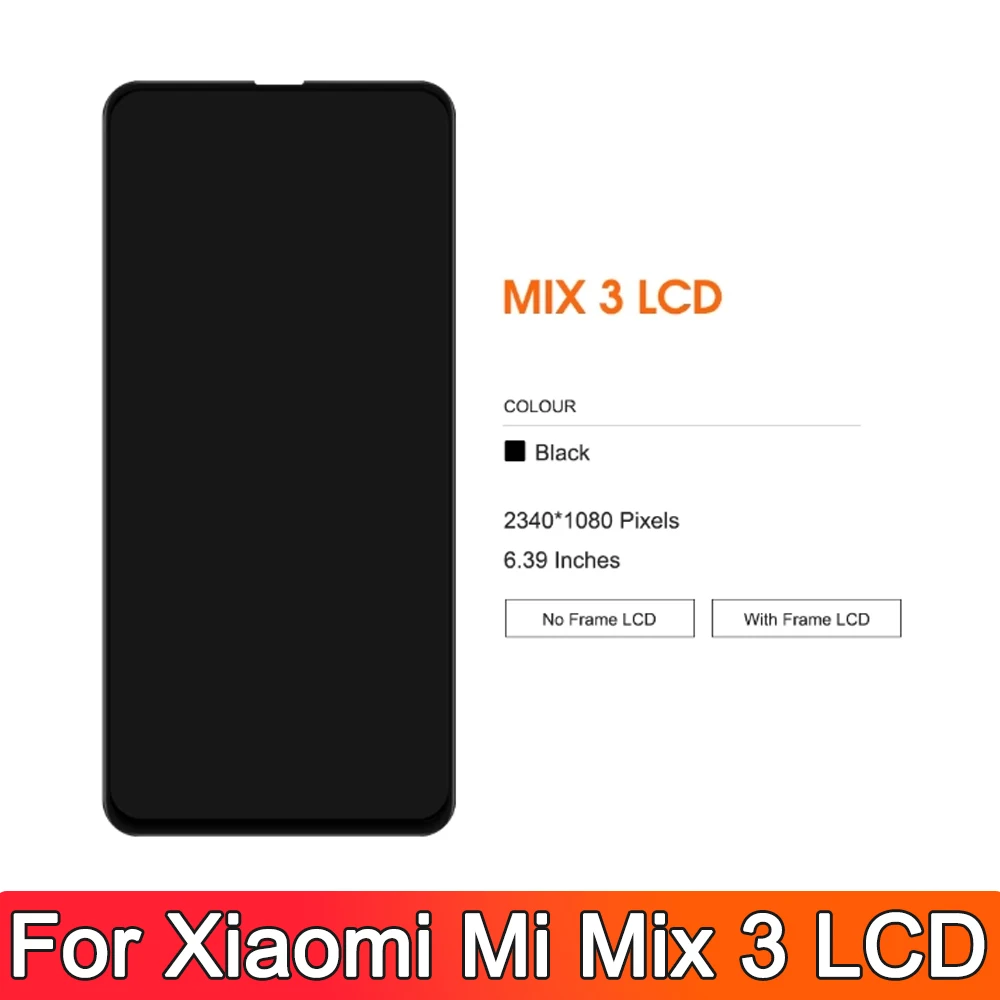 AMOLED 6.39'' For Xiaomi Mi Mix 3 Lcd Display Touch Screen Digitizer Assembly For Mi Mix 3 Display With Frame Department