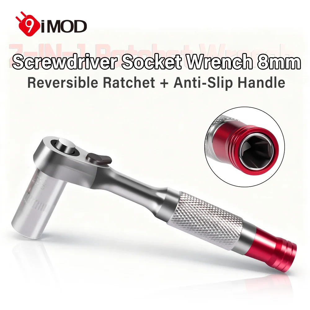 9IMOD 2-IN-1 Ratchet Screwdriver Socket Wrench 8mm Socket For FPV Motor M5 Lock Nut
