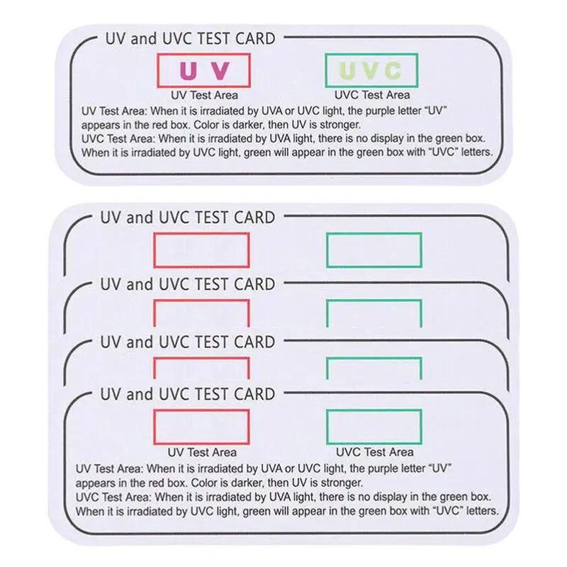 

5Pack UVC Test Cards Reusable UV Light Testers for Sunscreen and Germicidal Lamps UV Intensity and Protection Indicator Test