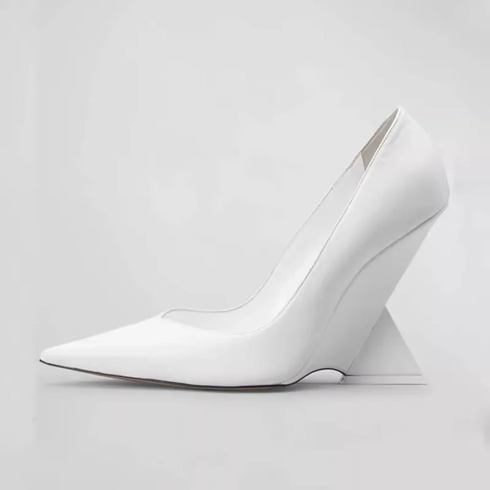 

Shing Patent Leather Strange Style Pumps Sexy Pointed Toe Solid Slip On New Arrivals Fahion Women Modern Shoes