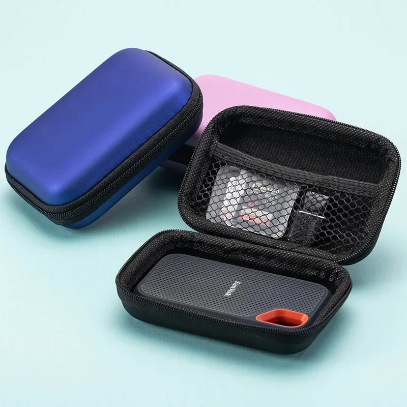 

EVA Waterproof Storage Organizer Bag Multi-Function Headphone Case with Partition Data Cable Travel Electronic Organizer