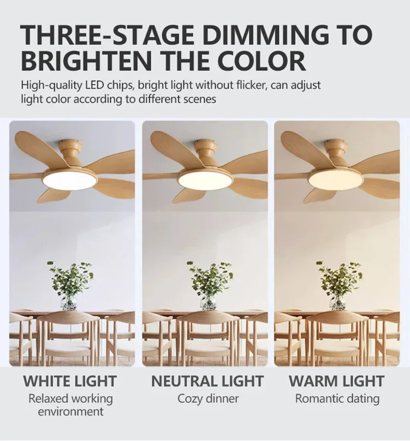 52inch Modern LED 60W Low Floor DC Motor 35W Ceiling Fans With Remote Control Simple Ceiling Fan With Light Home Fan 110-220V