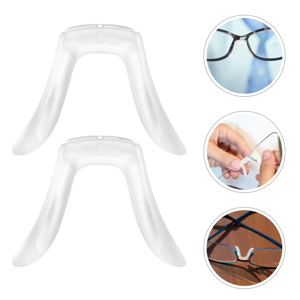 

2Pcs Replaceable Nose Bridge Pads Soft Silicone Eyeglass Nose Cushions for Comfortable All Day Glasses Wear Sunglass Nosepad