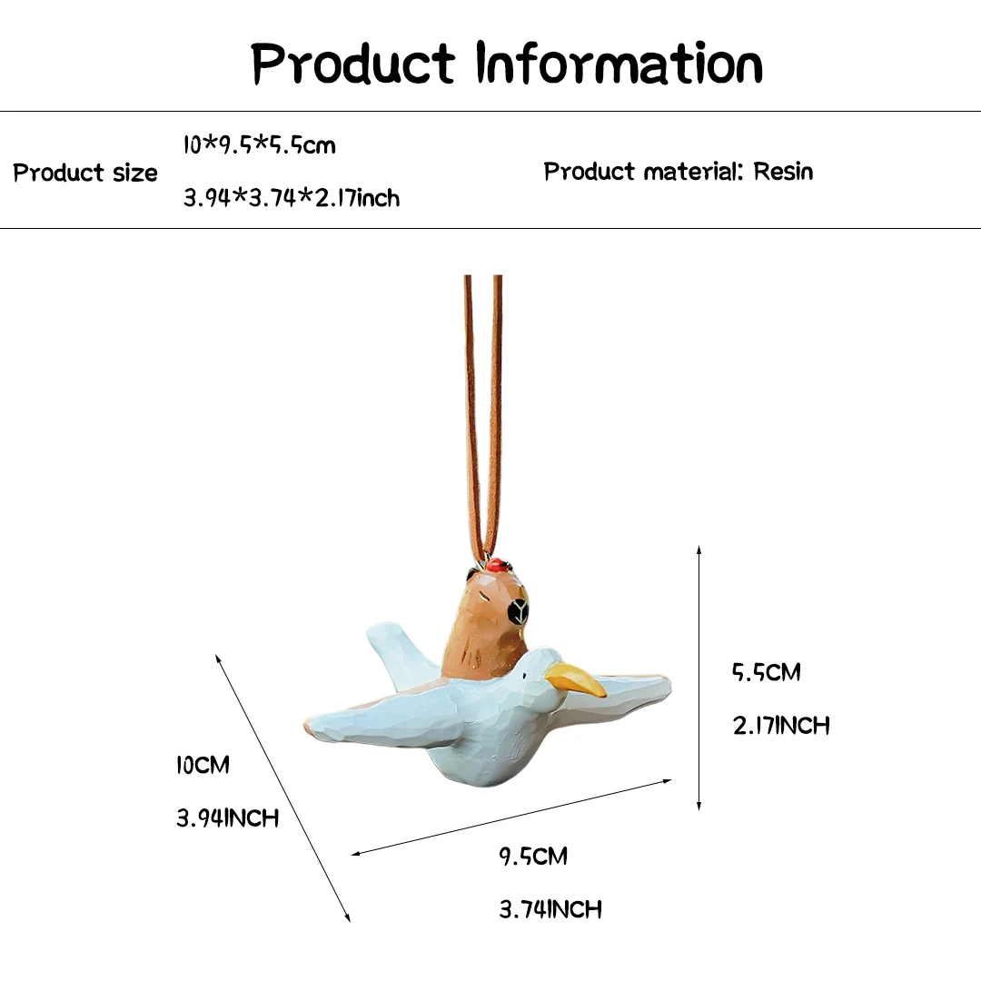 Cute Capybara Car Rearview Mirror Suspension Funny Auto Interior Decoration Pendant For Car Home Decoration Gift Car Accessories