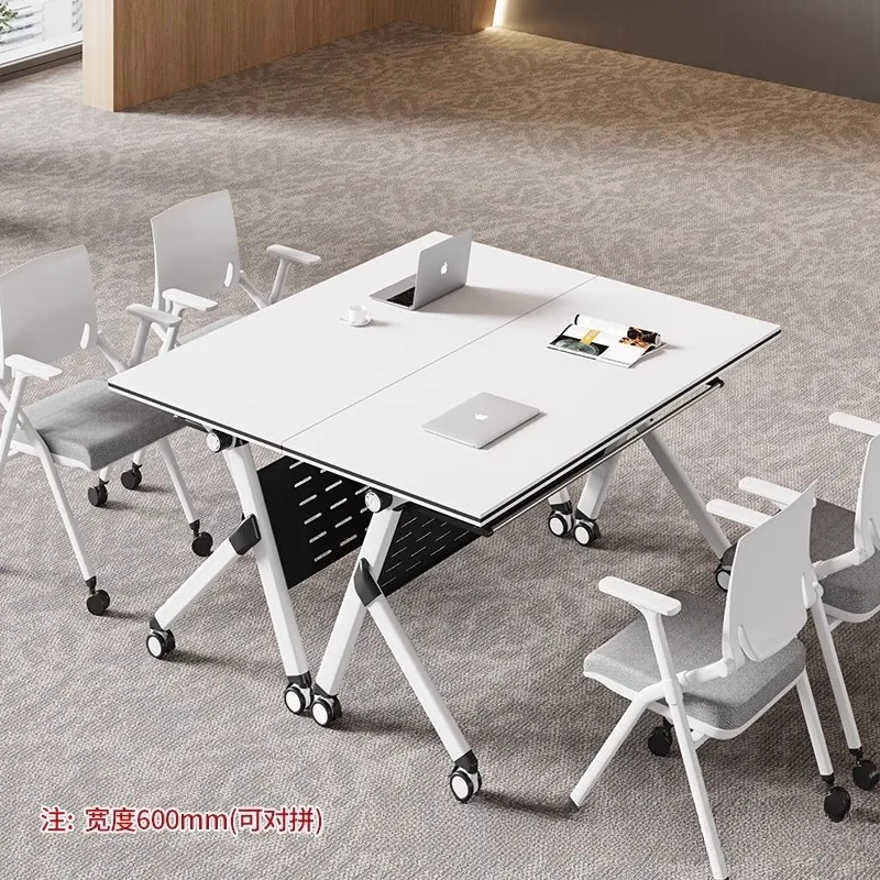 Mobile conference table modular multifunctional office tutoring class double desk, folding training desk, computer desk