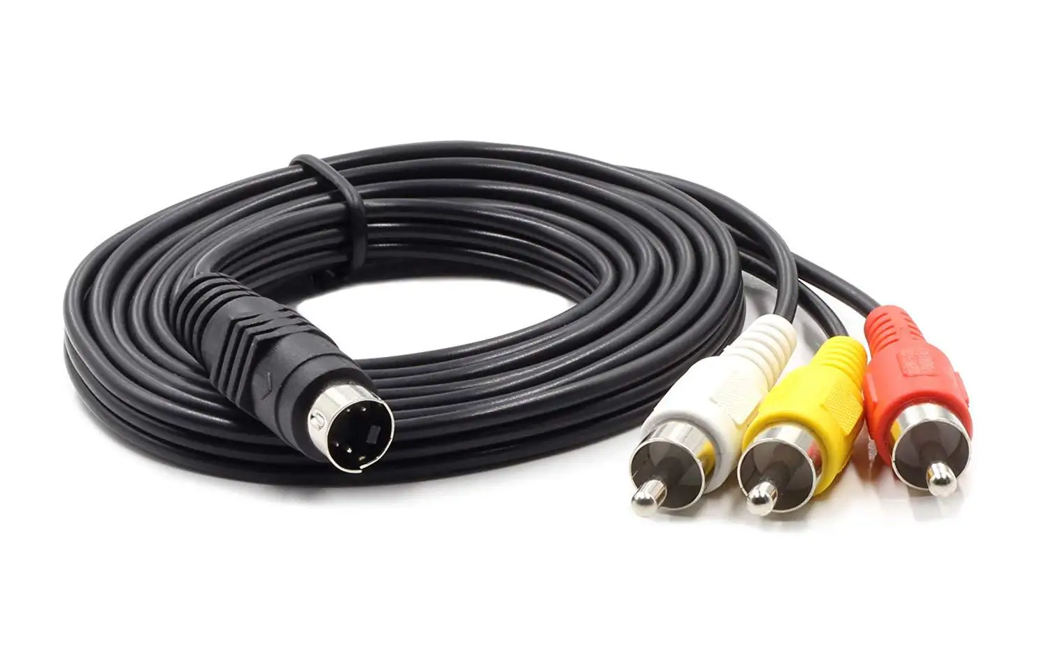 Supply Video S- MD4P 3 RCA Male To 4 Pin S-video   Adapter Cable Cord 3rca NEW  Red Yellow White