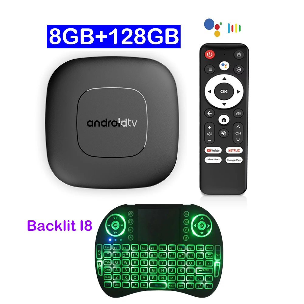 Smart TV Box 8GB 128GB Android 16 ATV Allwinner H313 Google Assistent 8K Video 4k HDR10 Mediaspeler T1 Zeer Snelle Set Top Box