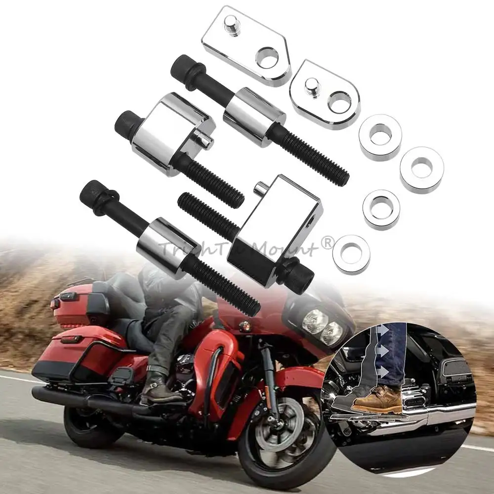 

Aluminium Driver Footrest Floorboard Extension Spacer Kit For Harley Touring Road King Street Electra Glide 09+ Motorcycle