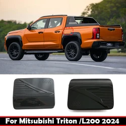 For Mitsubishi Triton /L200 2024 ABS Carbonfiber Car Exterior Fuel Tank Cap Trim Cover oil fuel cap Decorae Stickers Accessories