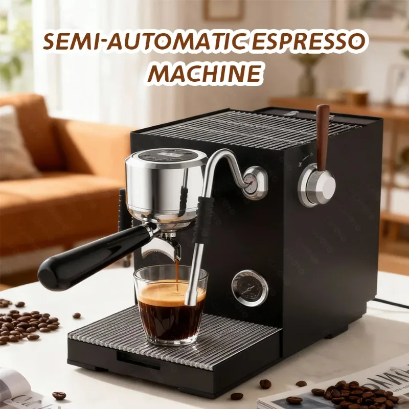 E120 Semi-automatic Espresso Machine  Pump 9Bar OPV System Dual Boiler with OLED Display for Cafe Coffee Maker 220V