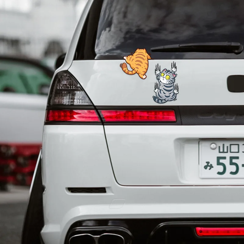 3 Buah Aksesoris Stiker Mobil Kucing Peliharaan Yang Lucu Dekorasi Stiker Bodi Mobil Yang Kreatif