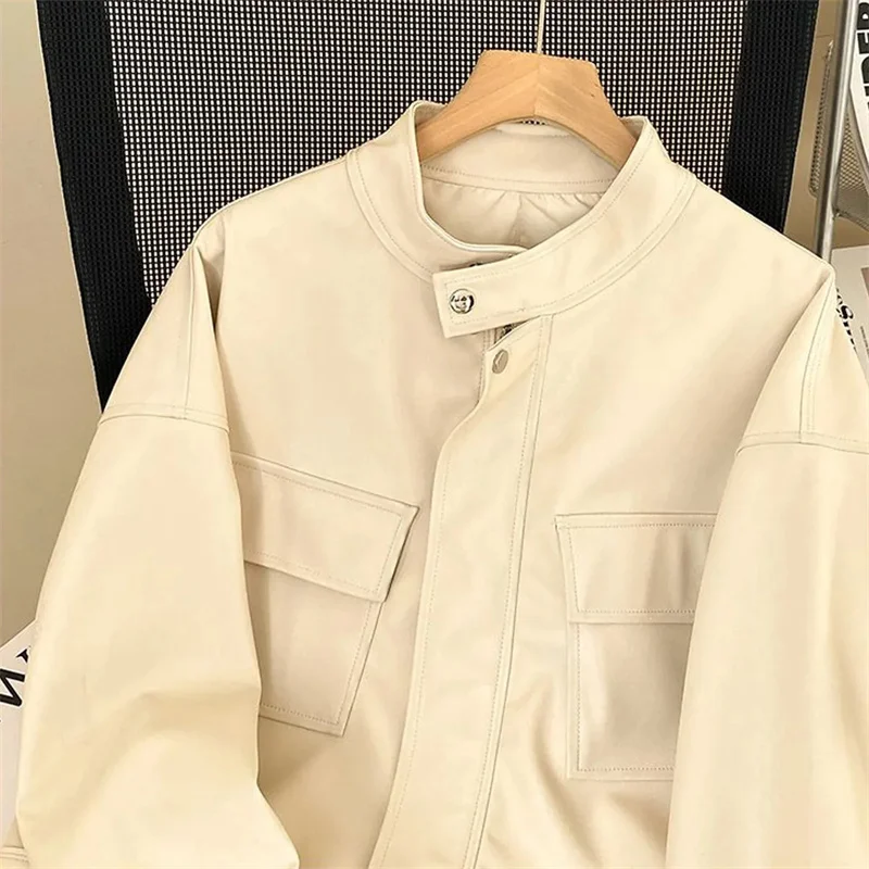 Fashion Leather Jacket Women\'s Spring and Autumn new Loose Joker Leisure Short PU Leather Jacket Tide Women\'s Leather Jacket