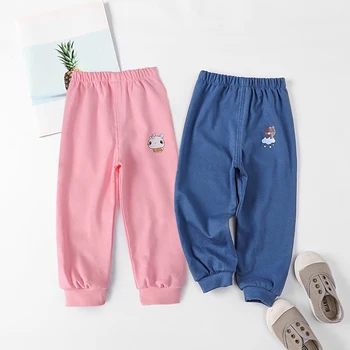 Unisex Cartoon Pants | Casual Elastic-Waist Bottoms for Ages 1-6 3 Baby Kids Bottoms Unisex Casual Long Pants for Boys and Girls Spring Autumn Elastic Waist Cartoon Animal Capris Children Clothes 3