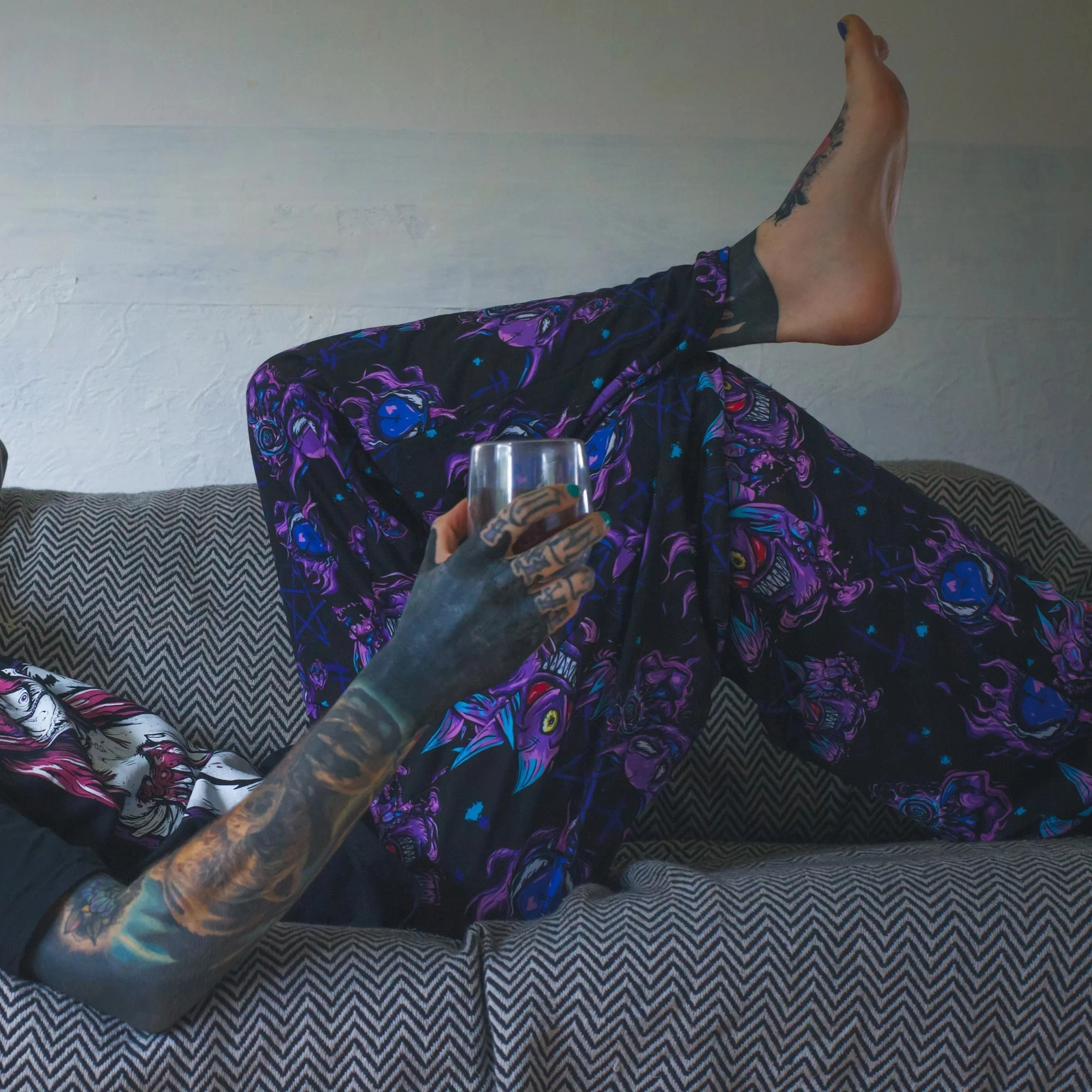 bandai-bolso-monstro-gengar-anime-allover-impressao-adulto-criancas-lounge-sleep-calcas-verao-de-secagem-rapida-confortavel-leve-calcas-de-perna-larga