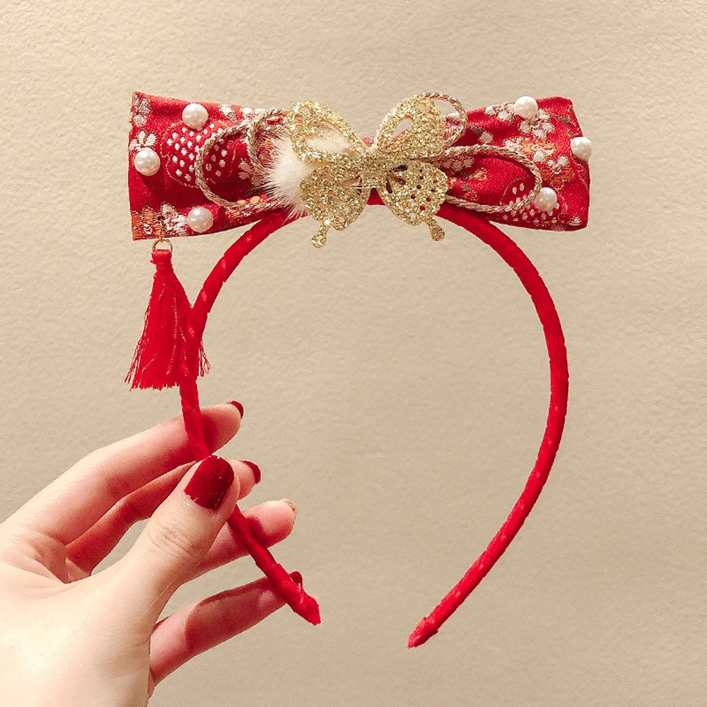 

Party Decoration Red New Year Gift Festivel Headband Head Buckle Tassel Head Hoop Peking Opera Headwear