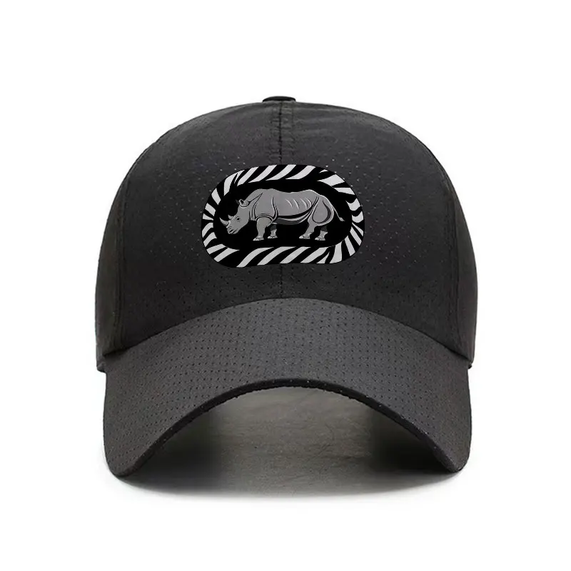 Rhino Zebra Quick Dry Baseball Cap Adjustable Breathable Lightweight Sports Hat Unisex