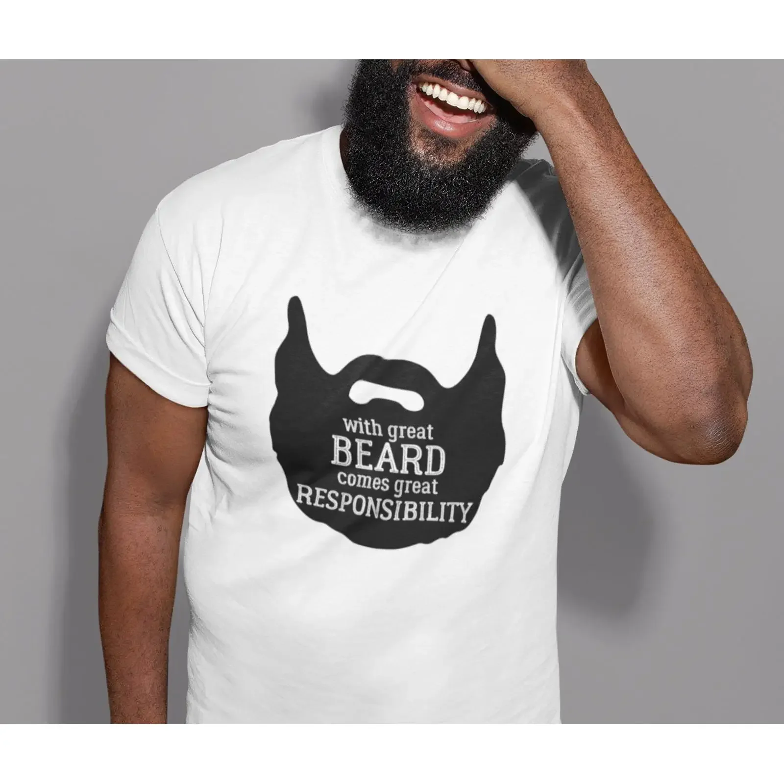 Funny Beard T Shirt Great Responsibility  vintage Washed homme Breathable streetwear Unisex Comfortable Stylish Soft fashion