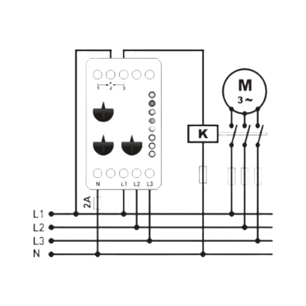 For Industrial Three-Phase Relay GK-04FN 3x380V AC + Neutral for Voltage Fluctuation and Phase Error Detection