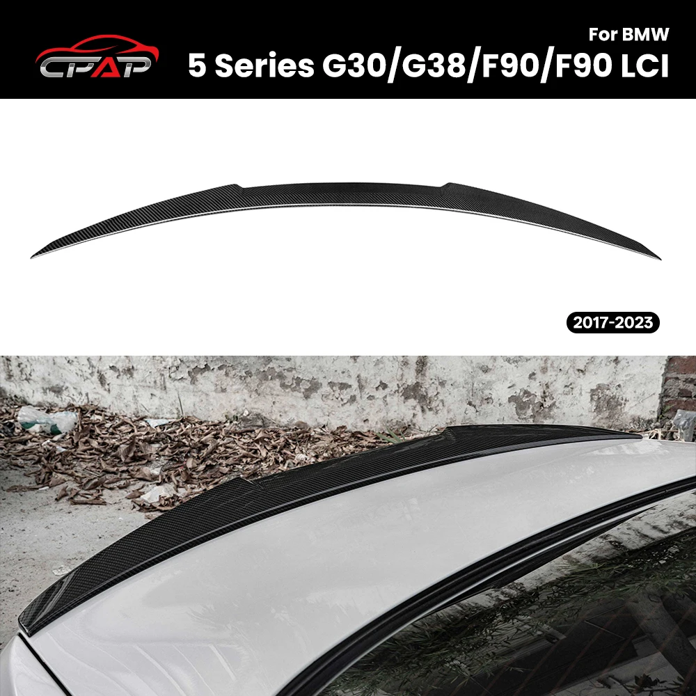 

Real Dry Carbon Fiber Rear Roof Trunk Spoiler Wing for BMW 5 Series G30 G38 F90/F90 LCI M4 Style 2017-2023