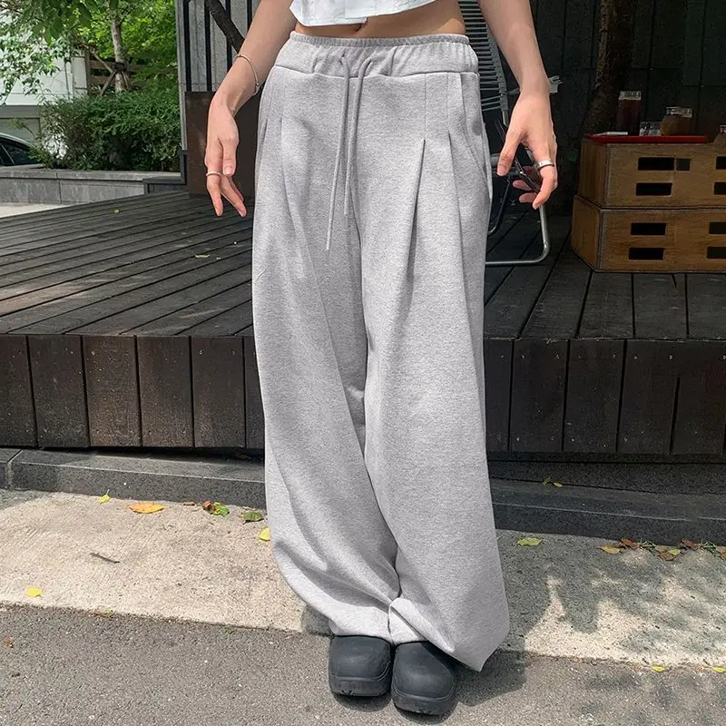 Deeptown Baggy Casual Grey Jogging hose Frau Amerika Street Hip Hop Hose mit weitem Bein y2k Basic Sports koreanischen Stil lose Hose