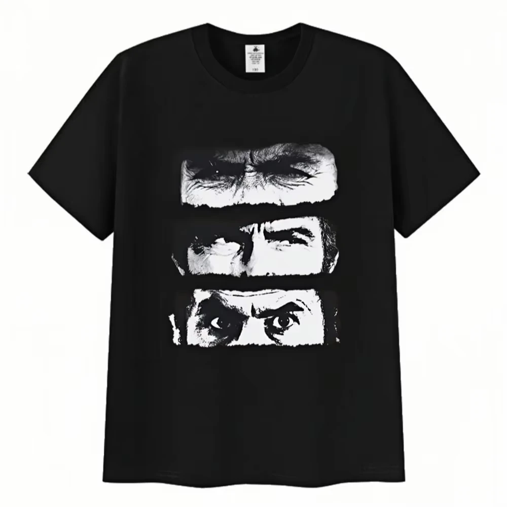 2026 Summer The Good The Bad and Ugly TV Graphic Print Men's Clothing T-Shirt Harajuku Fashion Casual Gothic Garment T-Shirt