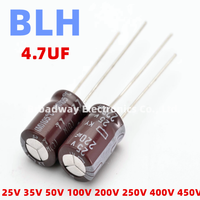 10PCS DIP Aluminum Electrolytic capacitor 25V 35V 50V 100V 200V 250V 400V 450V 4.7UF 4*7 5*11 6.3*11 8*11.5 10*10 10*16 10*20MM