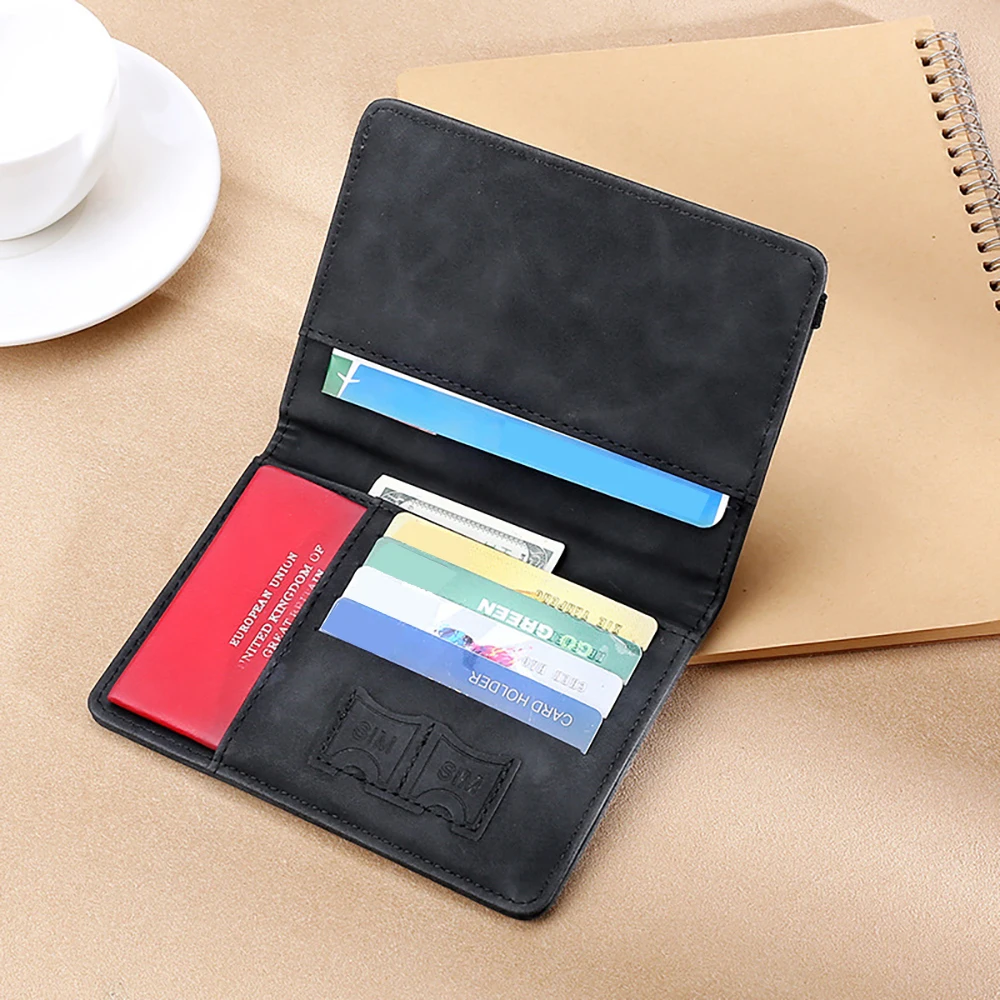 Women Men RFID Business Passport Covers Holder Multi-Function ID Bank Card PU Leather Wallet Case Travel Accessories Elastic