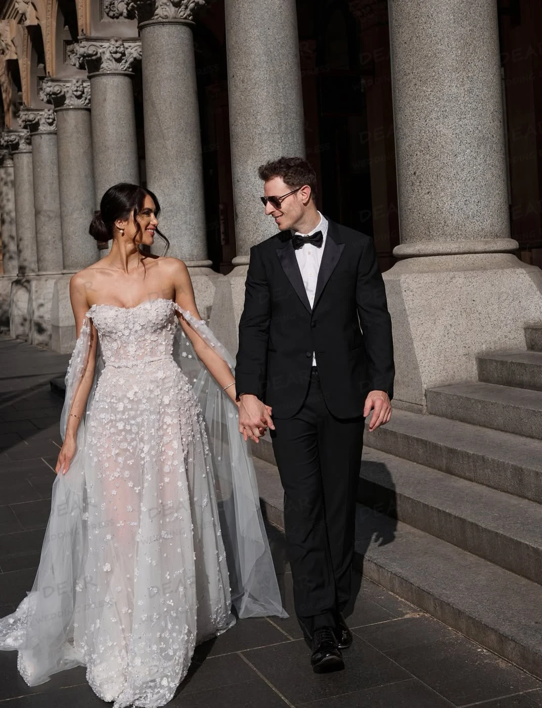 Elegant Off Shoulder Wedding Dresses Women's Flowers A Line Bridal Gowns Fluffy Sleeveless Vestidos De Novia Princess Customized