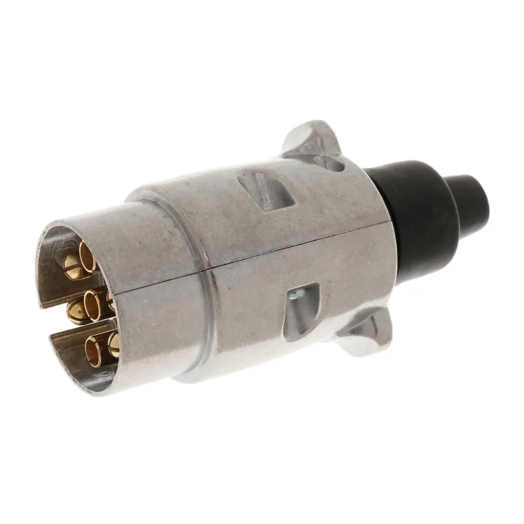 7 Way Wiring Connector Shock Proof Plug Socket Adapter for Trailer RV Boat Indicator Brake Light