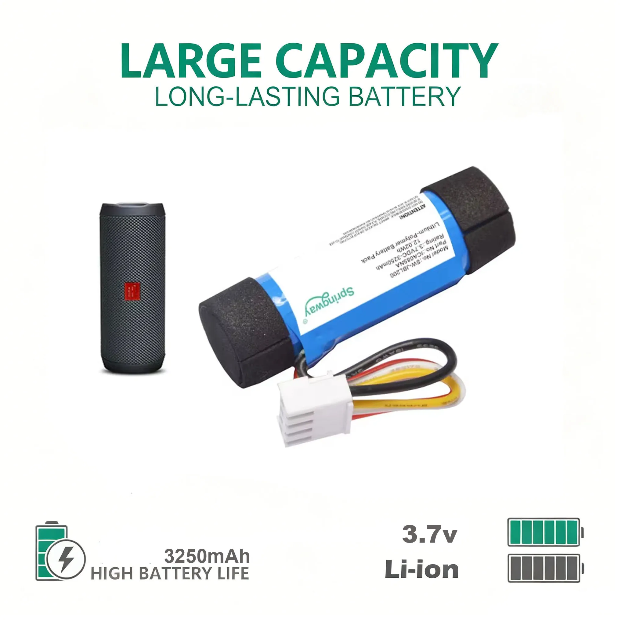 Аккумулятор Springway 3250 мАч ICA085NA для замены Bluetooth-колонки JBL Flip Essential 2