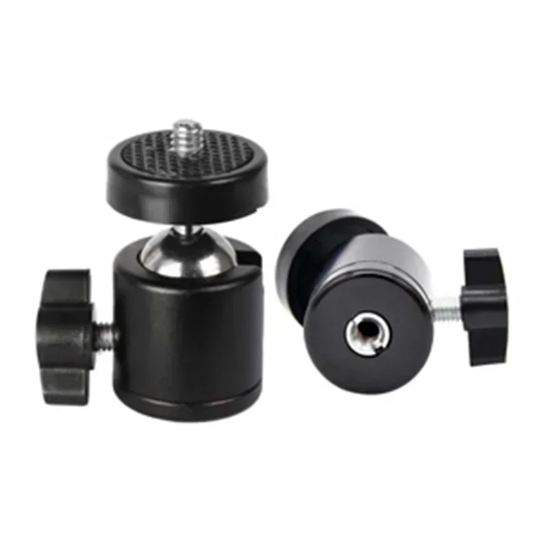 Mini câmera bola cabeça ° giratória tripé, Ballhead telefone stand, monopé adaptador de montagem para câmeras DSLR, novo