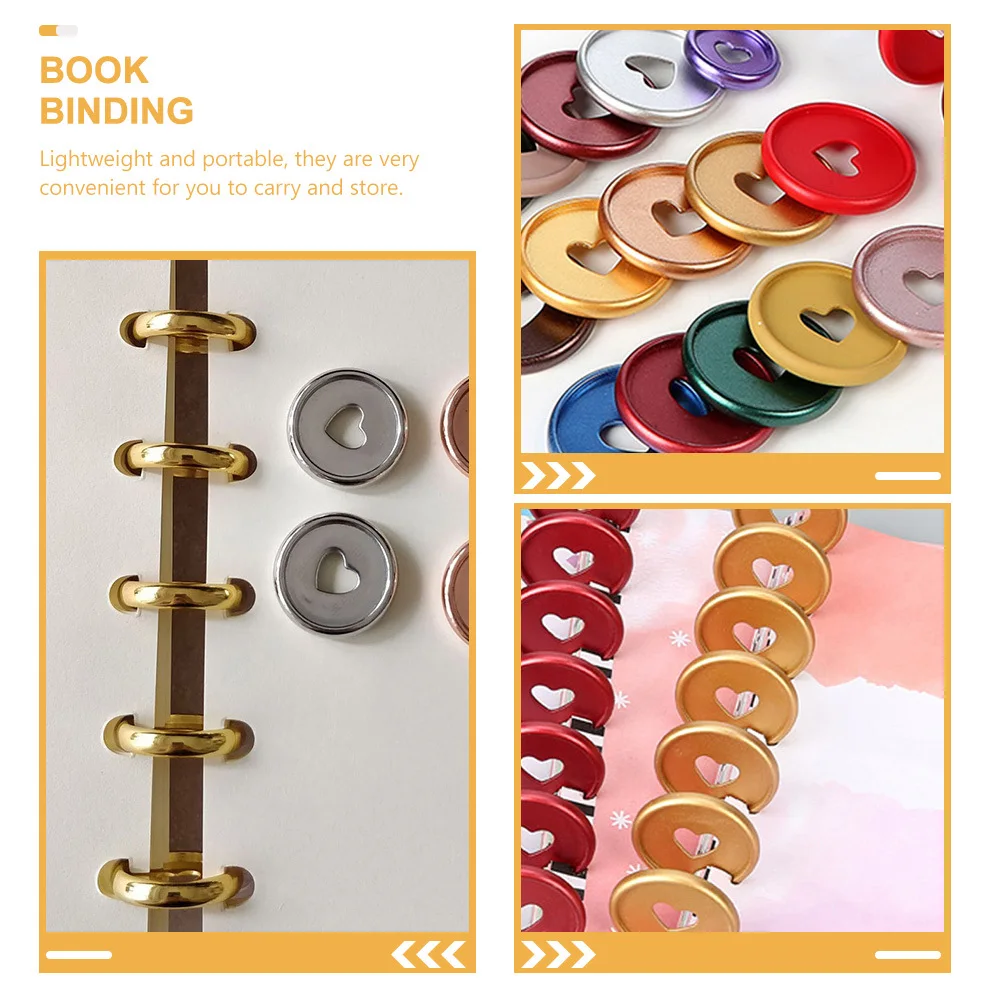 

20Pcs Plastic Binder Discs ABS Loose Leaf Rings Hollow Heart Design Book Binding Planner Organizer Rings
