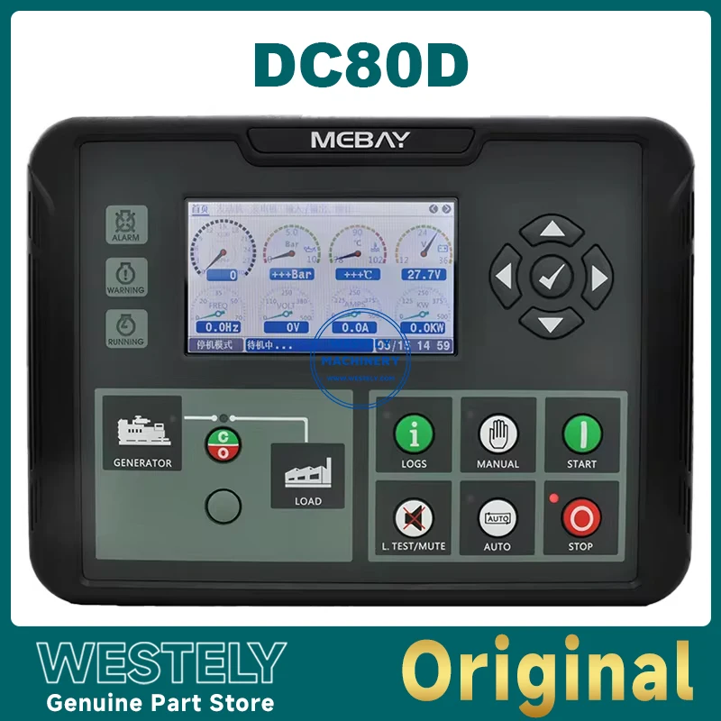 

Original Mebay DC80D Generator AMF Start Stop Controller Module LCD Display PC Monitoring Control Board