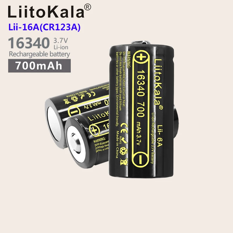 

30-100pcs LiitoKala CR123A 3V Lithium Battery CR123 123A CR17345 16340 Button Cell For Dry Primary Battery Camera Flashlight