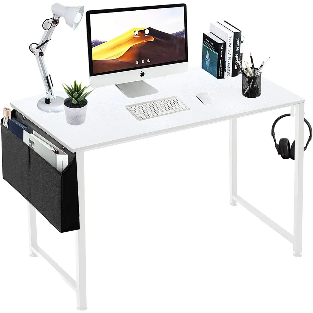 Escritorio de ordenador de oficina blanco de 47 pulgadas, mesa de estudio Simple moderna para estudiantes para el hogar, oficina, dormitorio, escritorio de escritura