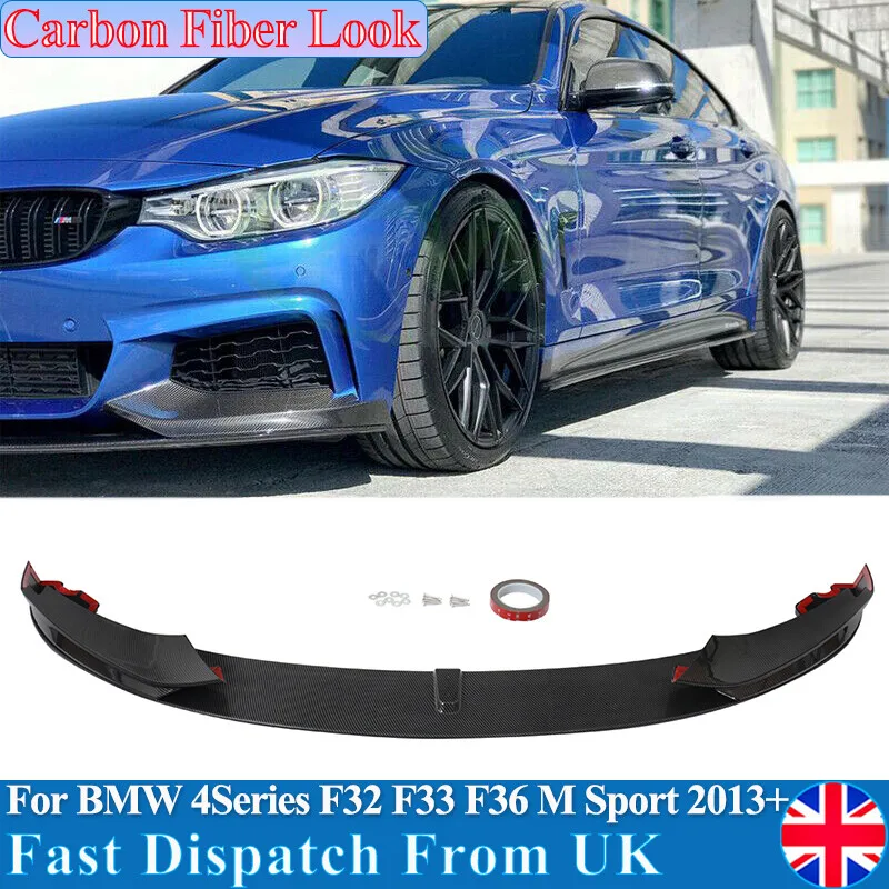 

FOR BMW 4 SERIES F32 Front Bumpers Surround F33 F36 420d 420i 440i M SPORT 2013-2021 PERFORMANCE FRONT SPLITTER LIP CARBON LOOK