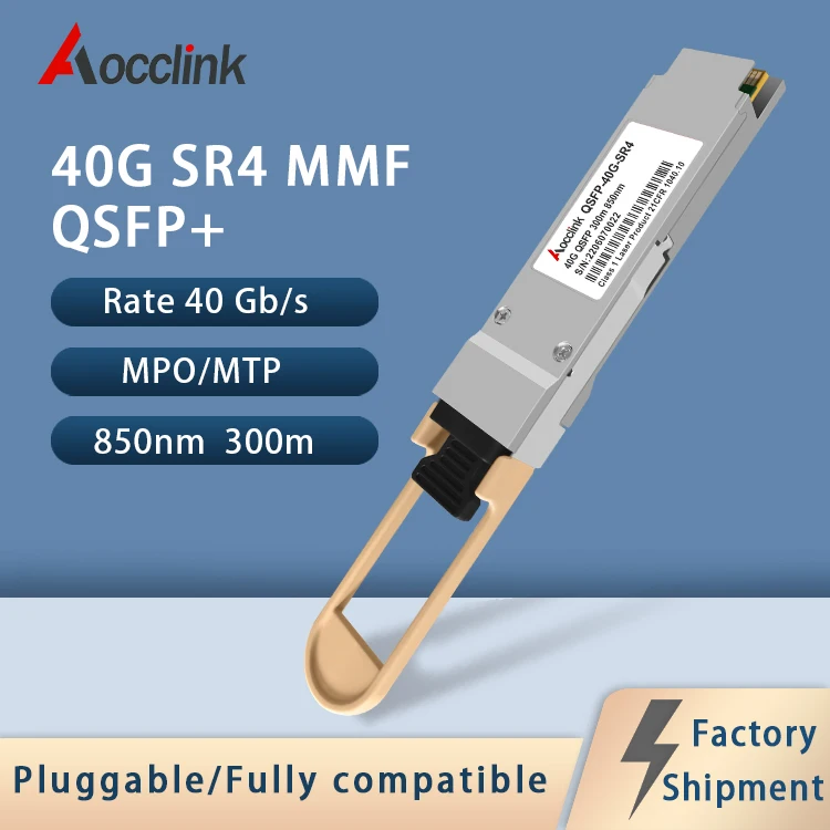 MPO 40G QSFP+ SR4 850nm 300M motulimode Optical Transceiver Module; MMF MPO/MTP for Ethernet Switch JUNIPER Mellanox Cisco