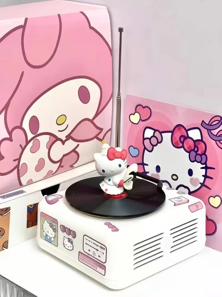 New Hellokitty Record Player Bluetooth Speaker Cute Kt Audio Children'S Birthday Gift Adult Christmas Gift