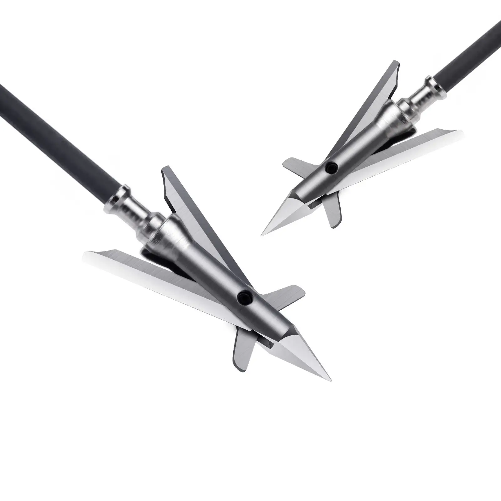 6pcs Hunting Broadheads 100 Grain 420 Stainless Steel 2 Blades for Compound & Recurve Bows, Razor Sharp