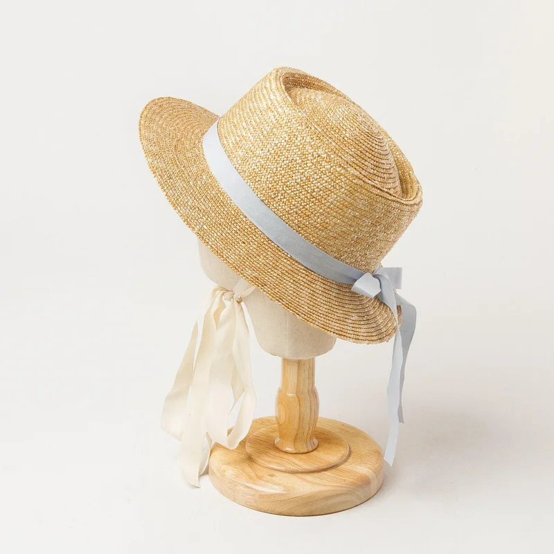 

X398 Strap Meticulous Straw Hat Outdoor Sun-proof Straw Hat Children Summer Hat Kids Beach Hats Girls Panama Caps