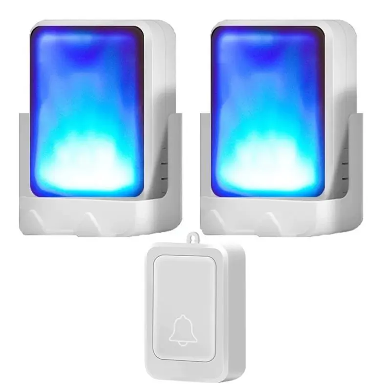 

【SURPISE】Motion Sensor Bell Wireless Remote Control Sound Light Doorbell Elderly Service Call Button For Deaf People
