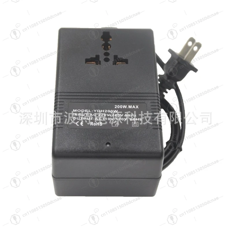 200W Step Down Voltage Converter 220V to 110V US Plug AC Power Transformer for Appliances