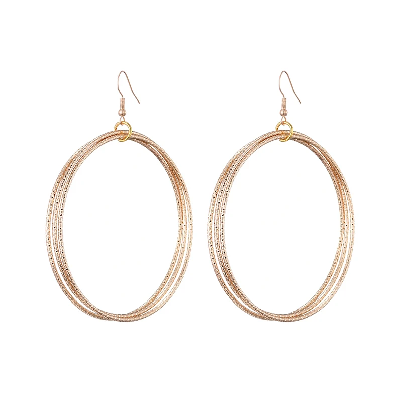 Fashion Exaggerated 7cm Big Round Hoop Earrings For Women Large Circle Simple Drop Dangle Earrings Jewerly Gold Silver Color