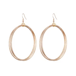 Fashion Exaggerated 7cm Big Round Hoop Earrings For Women Large Circle Simple Drop Dangle Earrings Jewerly Gold Silver Color