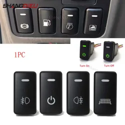 1PC Car Green LED Light Power On Off Spotlight Fog Light  Horn Switch Button For Toyota Fortuner FJ Cruiser Hilux 2007 -2011