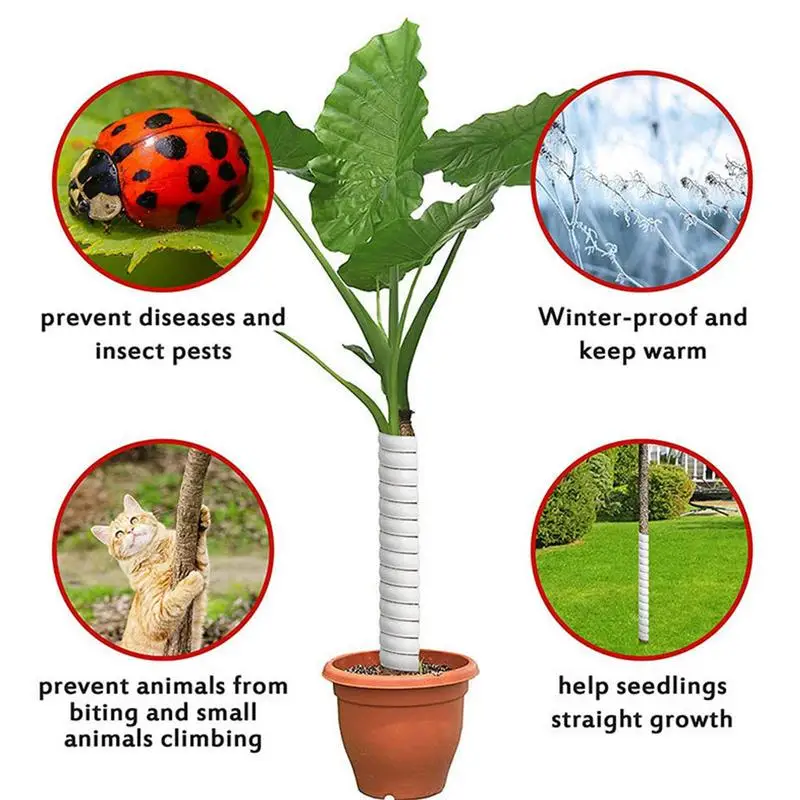 Протектор для ствола дерева, пластиковая спиральная защита для деревьев, протектор лая для деревьев, трубчатые обертки для защиты от сахарных приманок, грызунов, косилок для сада