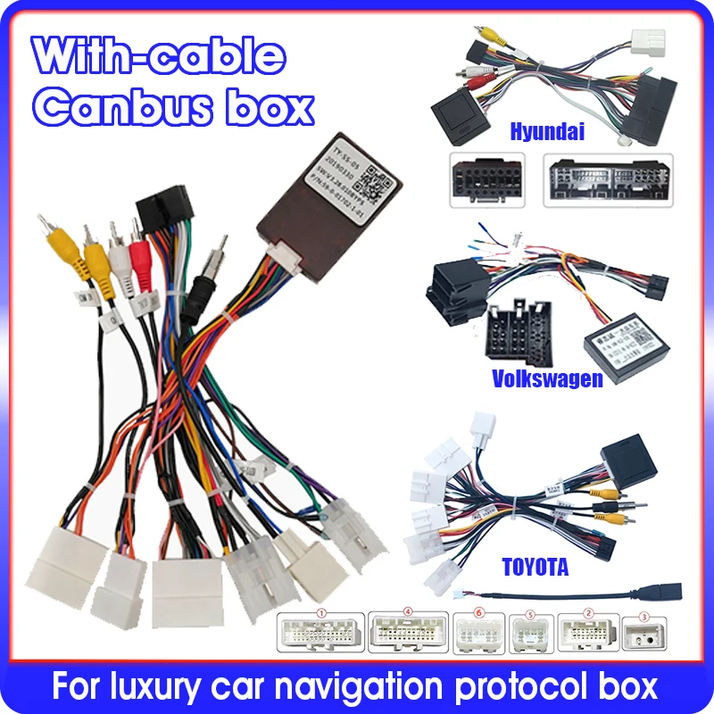 

Car radio Amplifier Canbus is suitable for various Canbus and cables of Toyota, Honda, Volkswagen, Kia, Nissan, Hyundai, etc.