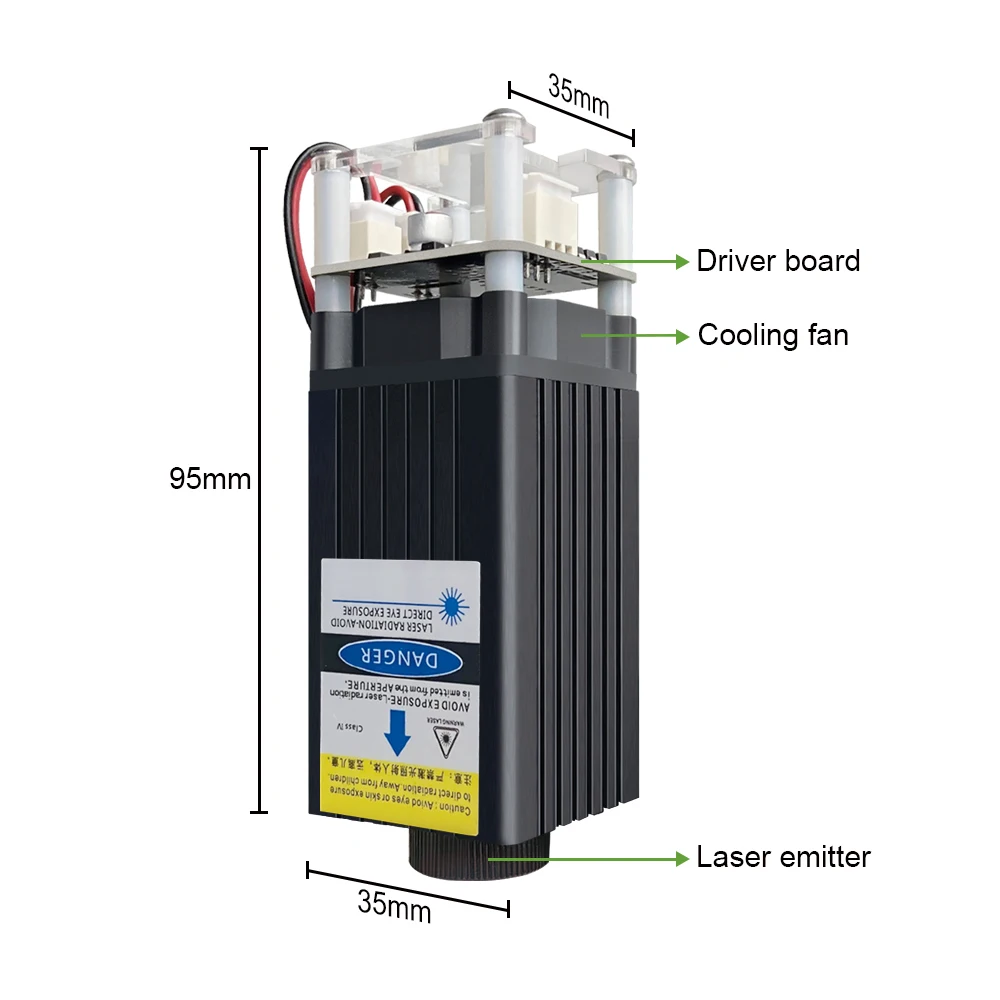 Arbre LASER 20W Module Laser 450nm 40W TTL tête de graveur Laser à lumière bleue pour gravure Laser Machine de découpe outils de travail du bois