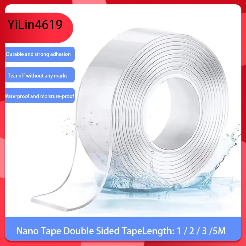 

Nano Double-Sided Adhesive Tape High Viscosity Transparent Sticky Firm Traceless Versatile for Office School Use